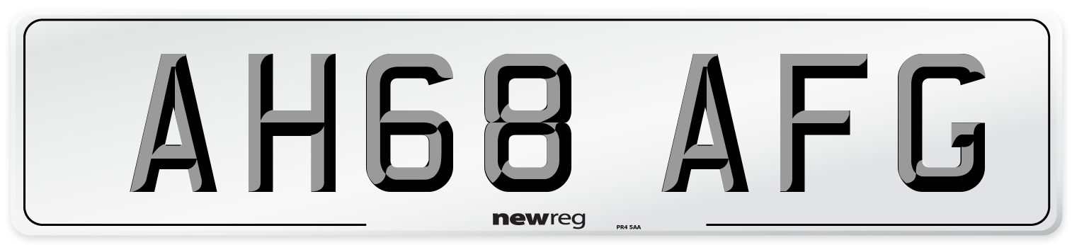AH68 AFG Number Plate from New Reg